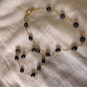 Vintage Avon Faux Pearl Necklace: Gray Baroque Bead Choker